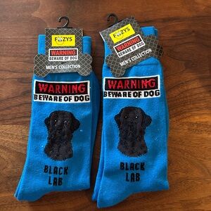 Foozys Blue Warning Dog Socks